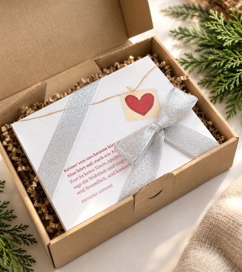 Geschenkbox mit Achtsamkeitskarten & Zitaten in der Geschenkverpackung