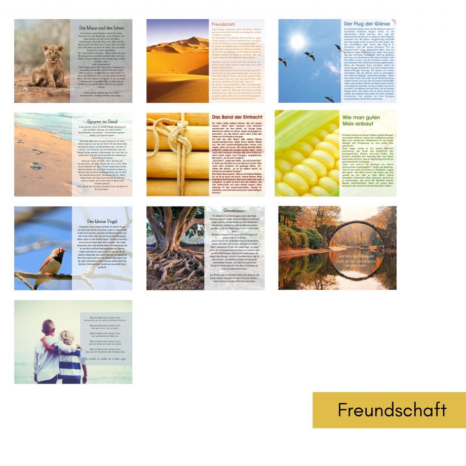 Sprüche und Zitate Set Freundschaft der hospiz verlag