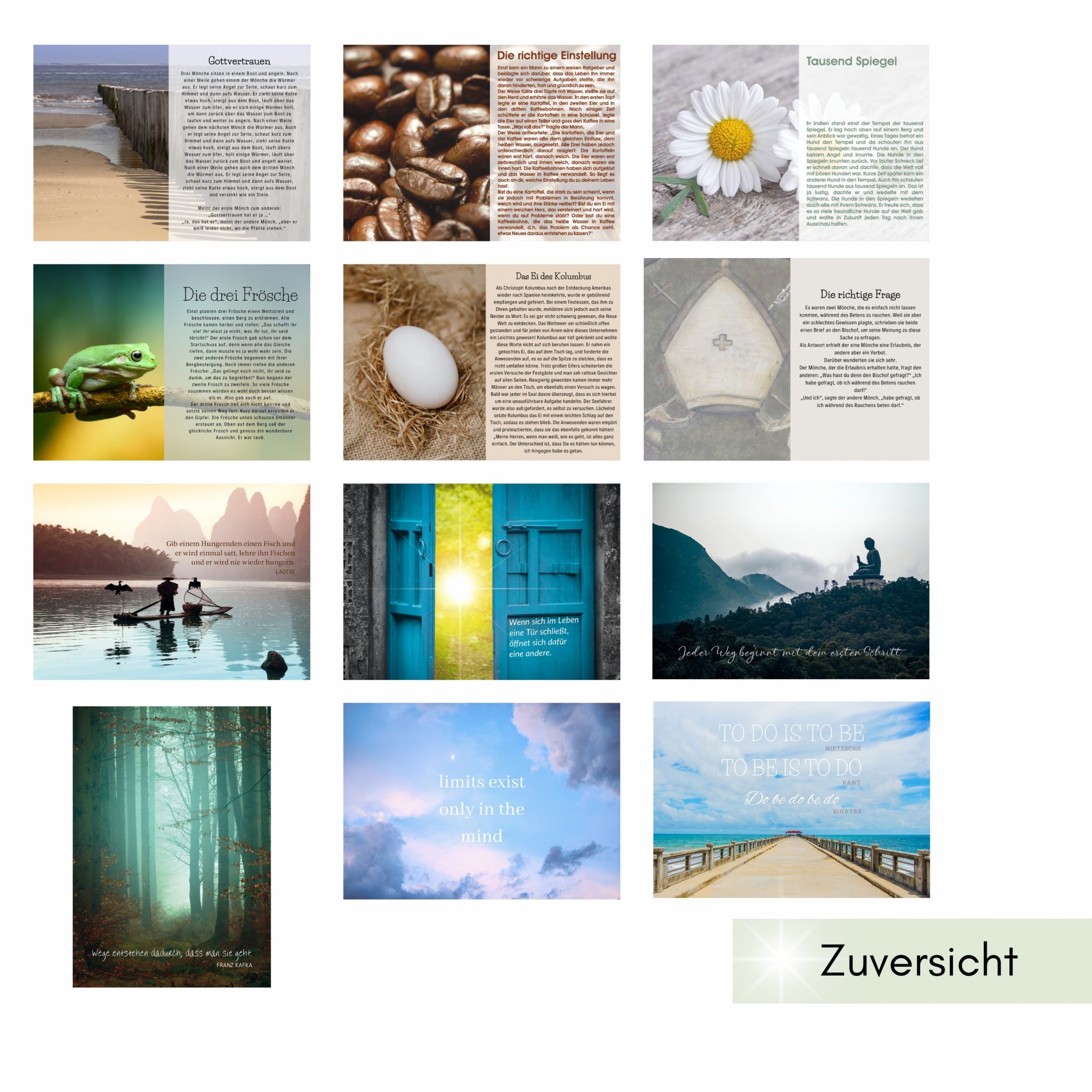 Sprüche und Zitate Set Zuversicht der hospiz verlag