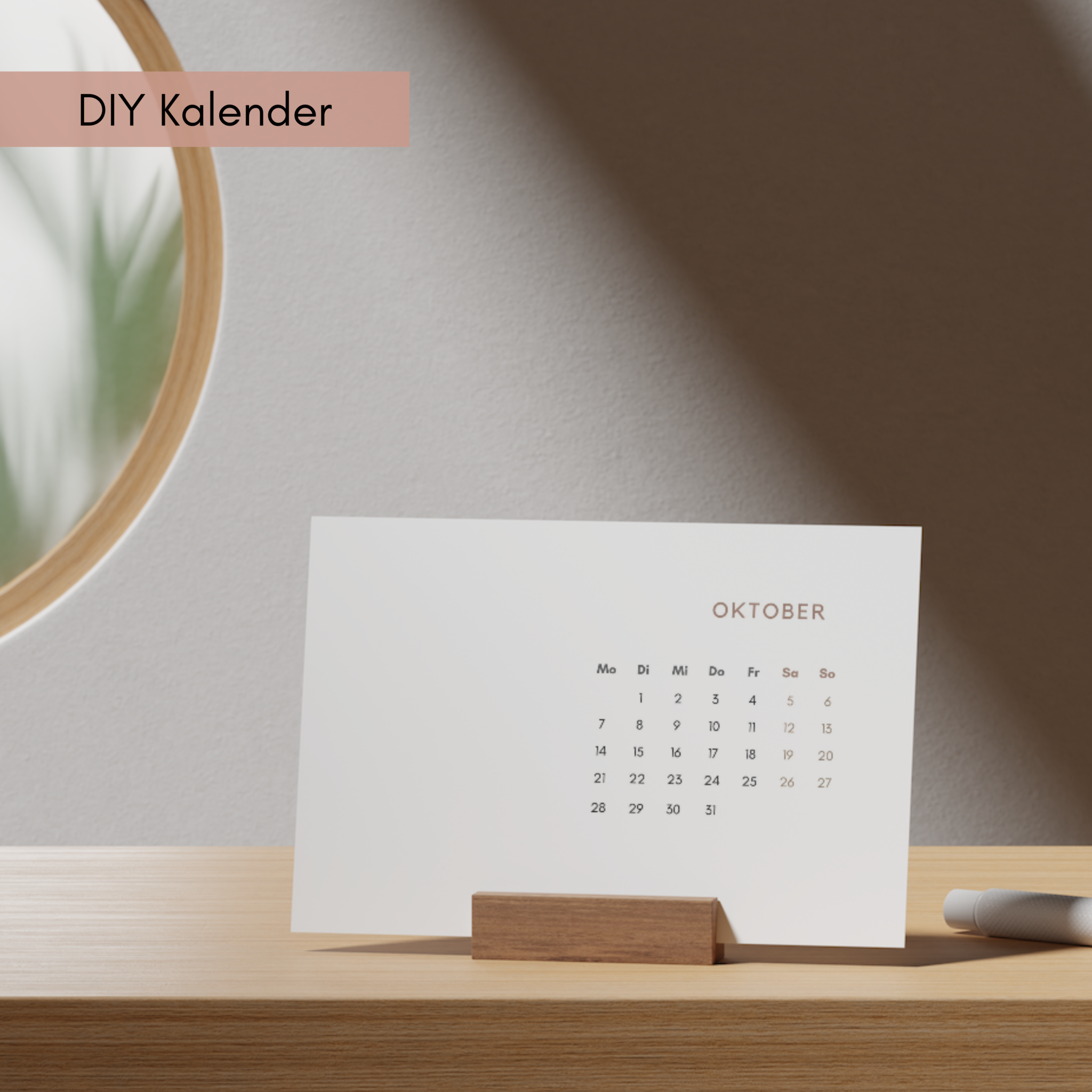 Kalender 2026 zum selbst gestalten mit Holzaufsteller - der hospiz verlag