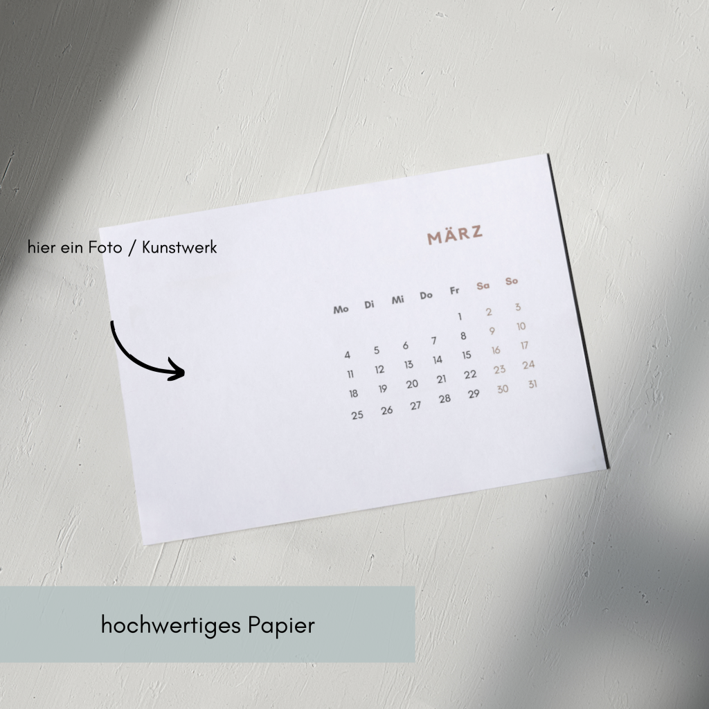 Kalender 2026 zum selbst gestalten mit Holzaufsteller - der hospiz verlag