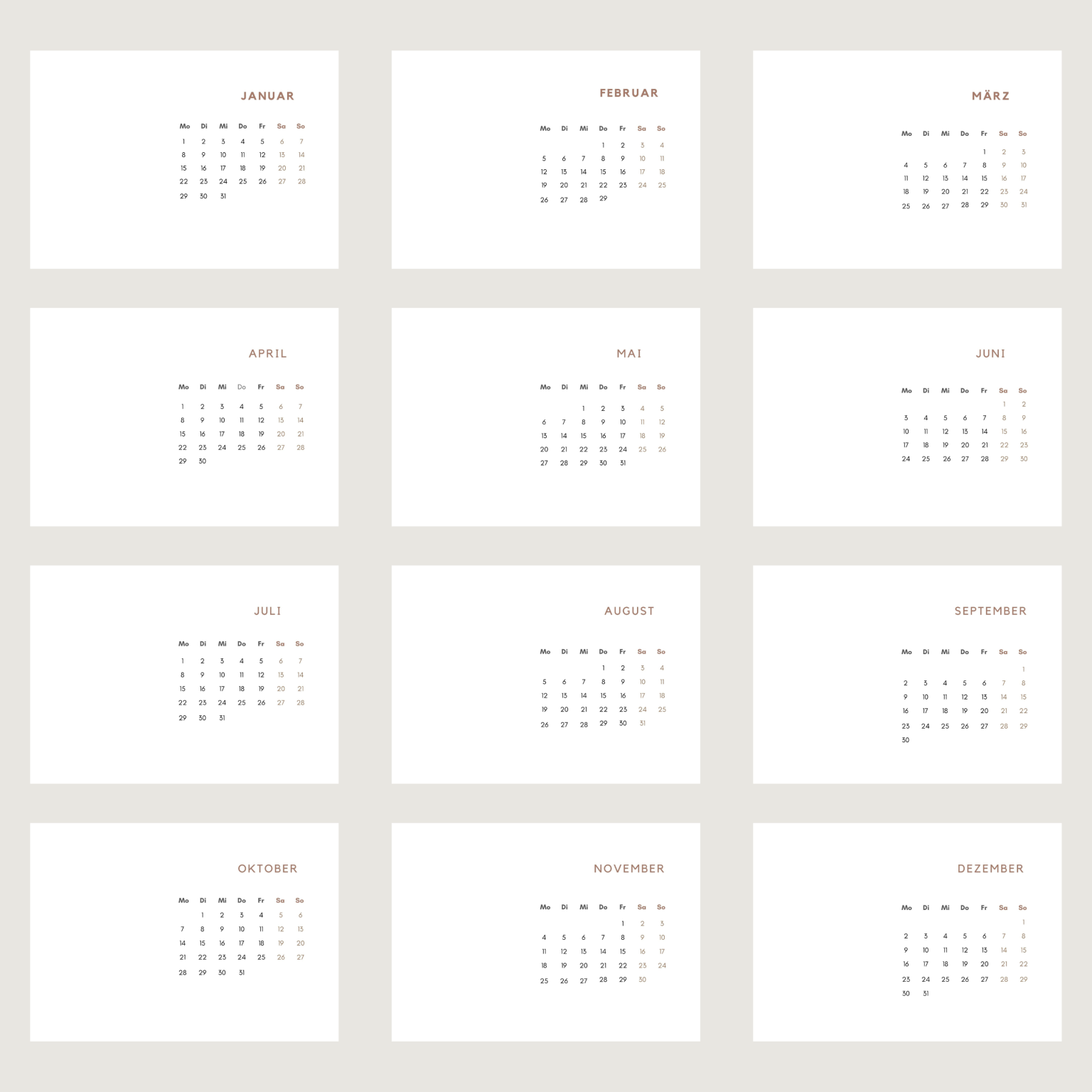 Kalender 2026 zum selbst gestalten mit Holzaufsteller - der hospiz verlag