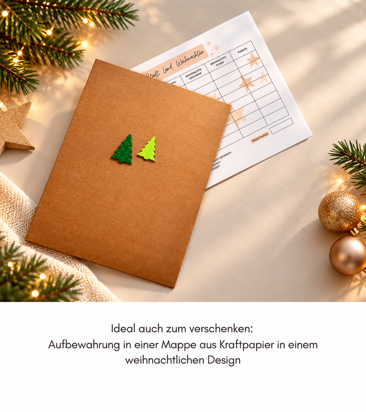 Gesellschaftsspiel „Stadt, Land, Weihnachten“ – festlicher Spielspaß für die Adventszeit