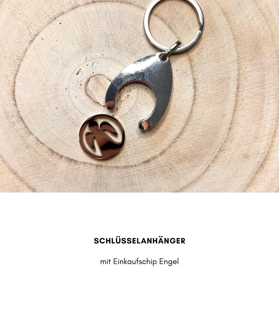 Einkaufschip als Schlüsselanhänger „Engel“