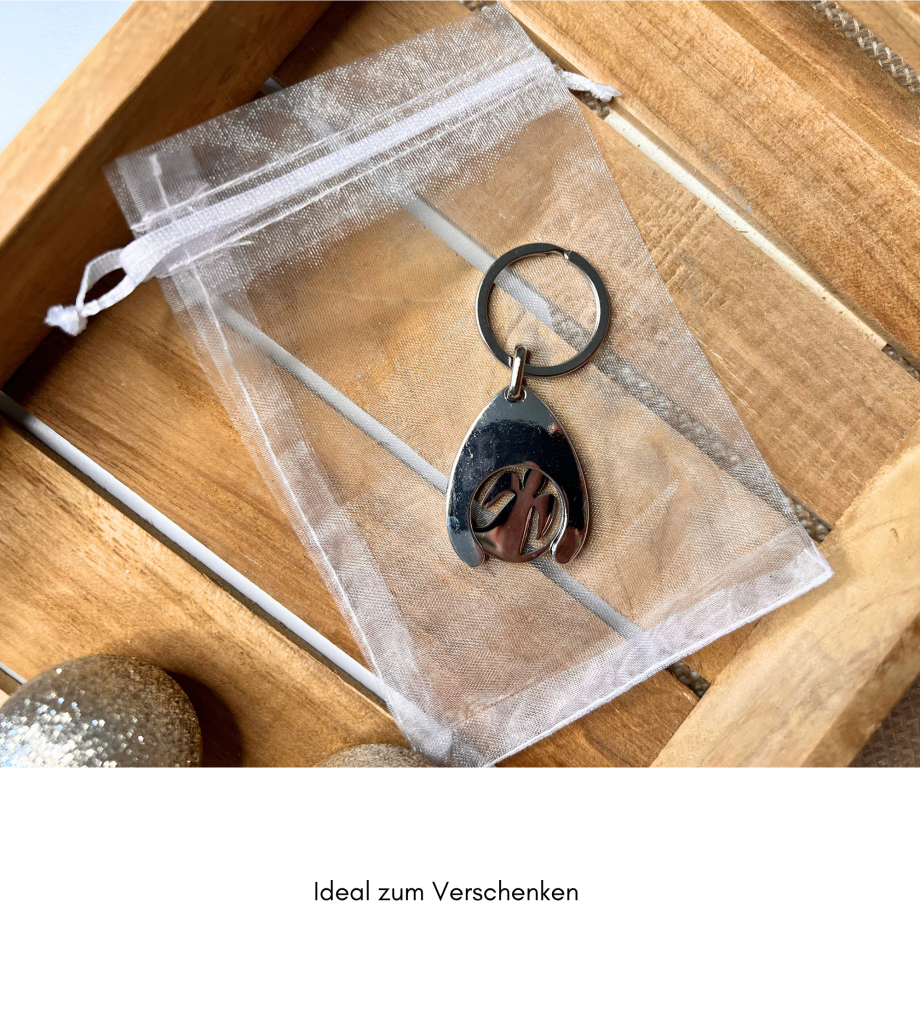 Einkaufschip als Schlüsselanhänger „Engel“