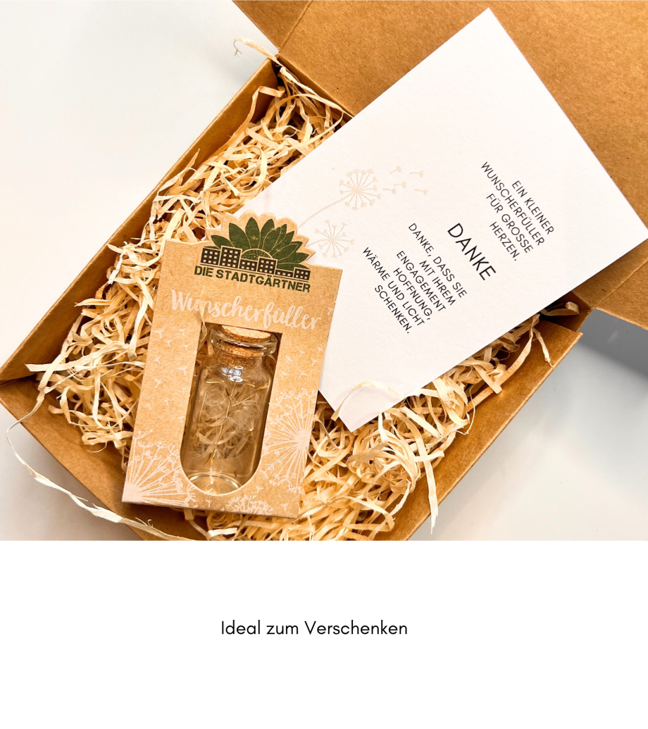 Geschenkbox Wunscherfüller (mittel) – Ein Funken Hoffnung und Dankbarkeit