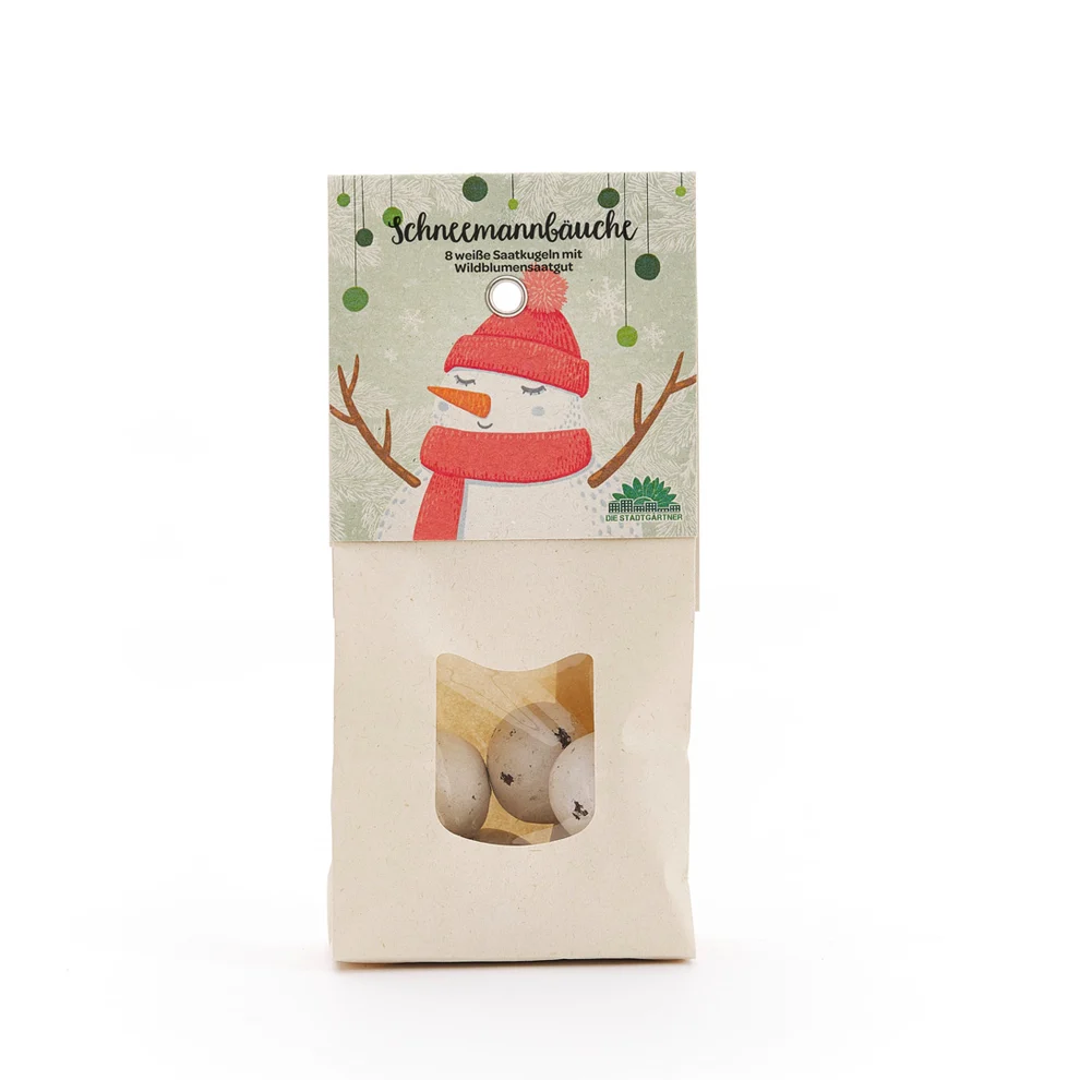 Schneemannbäuche – Blumenmurmeln als kleines Weihnachtsgeschenk